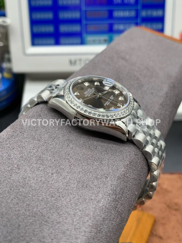 GS Factory Rolex Datejust 278384RBR-0010 31mm Diamond Bezel Diamond Mop Grey Dial Jubilee