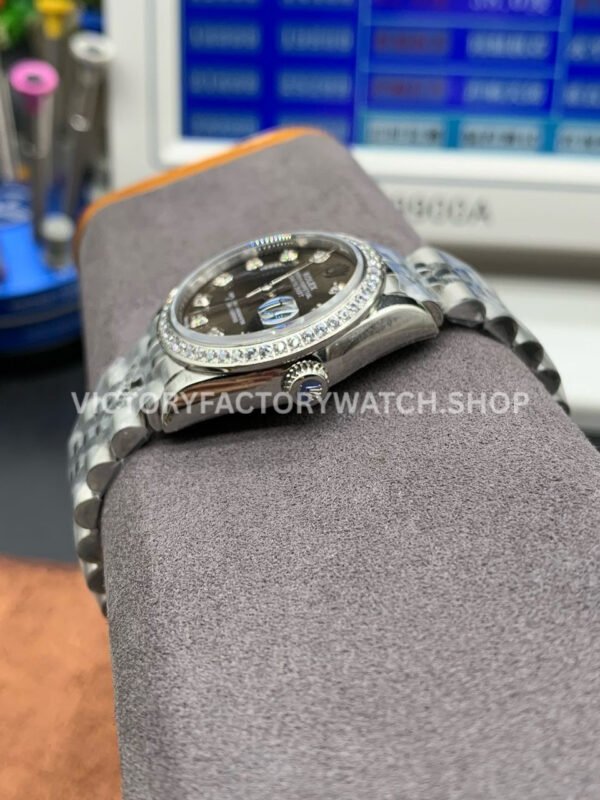 GS Factory Rolex Datejust 278384RBR-0010 31mm Diamond Bezel Diamond Mop Grey Dial Jubilee
