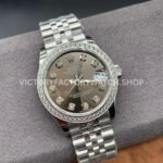 GS Factory Rolex Datejust 278384RBR-0010 31mm Diamond Bezel Diamond Mop Grey Dial Jubilee