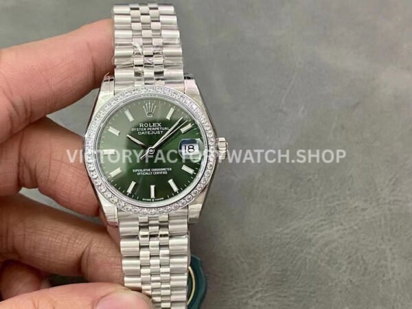 Rolex Datejust mint green diamond dial 31mm Jubilee GS