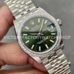 GS Factory Rolex Datejust 278384RBR-0022 31mm Diamond Bezel Mint Green Dial Jubilee