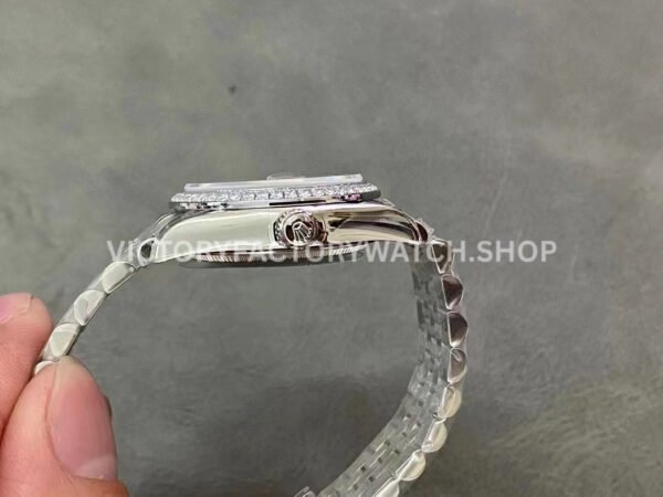 GS Factory Rolex Datejust 278384RBR-0030 31mm Diamond Bezel Roman Number Diamond Aubergine Purple Dial Jubilee