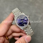 GS Factory Rolex Datejust 278384RBR-0030 31mm Diamond Bezel Roman Number Diamond Aubergine Purple Dial Jubilee