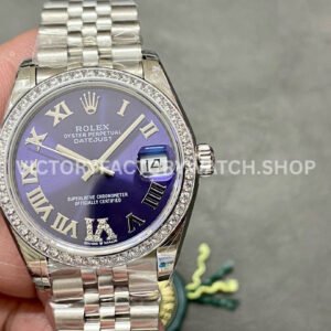 Rolex Datejust purple Roman diamond dial 31mm Jubilee GS