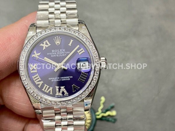 Rolex Datejust purple Roman diamond dial 31mm Jubilee GS