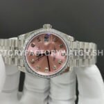 GS Factory Rolex Datejust 278384RBR-0036 31mm Diamond Bezel Diamond Mop Pink Dial