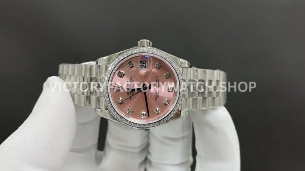 GS Factory Rolex Datejust 278384RBR-0036 31mm Diamond Bezel Diamond Mop Pink Dial