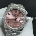 GS Factory Rolex Datejust 278384RBR-0036 31mm Diamond Bezel Diamond Mop Pink Dial