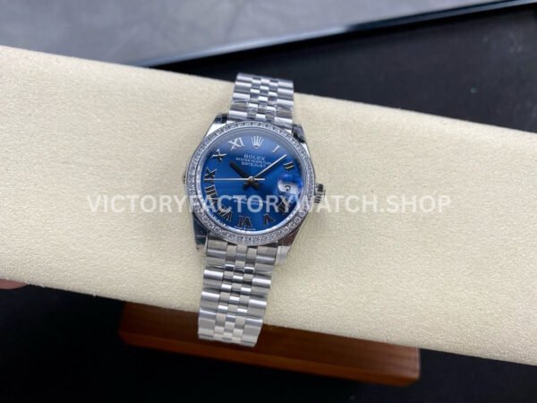 GS Factory Rolex Datejust 278384RBR-0037 31mm Diamond Bezel Roman Number Blue Dial