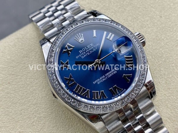 GS Factory Rolex Datejust 278384RBR-0037 31mm Diamond Bezel Roman Number Blue Dial