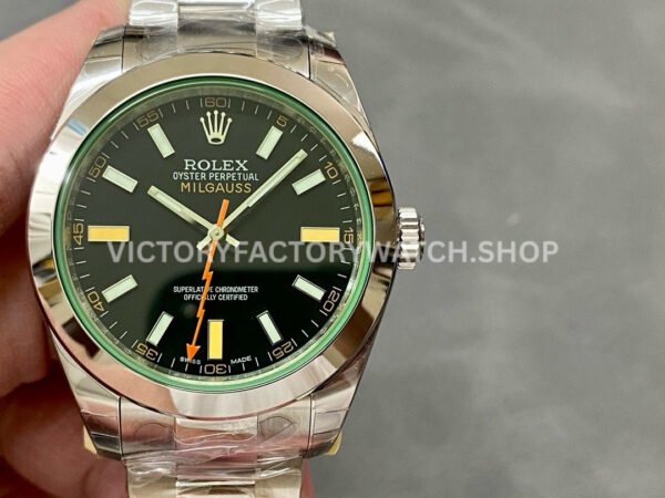 Rolex Milgauss 116400GV black dial replica clean layout design