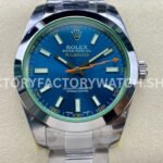 Rolex Milgauss 116400GV blue dial replica lightning hand detail