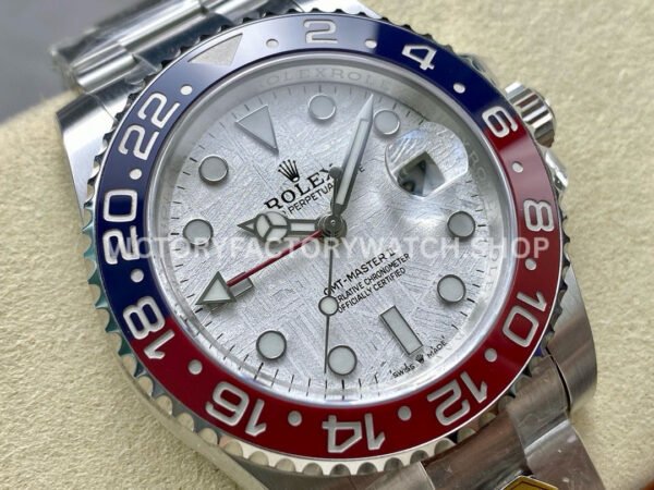 Gold Factory Rolex Pepsi GMT-Master II 126719BLRO 40mm Full White Gold Meteorite Dial