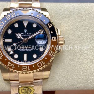 Gold Factory Rolex Rootbeer GMT-Master II 126715CHNR-0001 40mm Full Rose Gold Black Dial