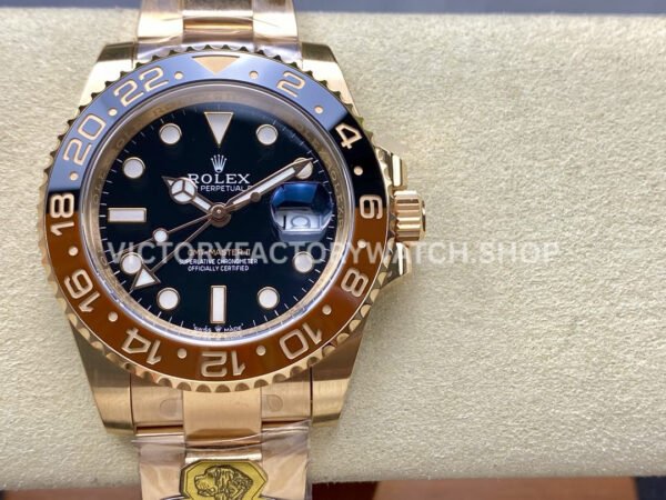 Gold Factory Rolex Rootbeer GMT-Master II 126715CHNR-0001 40mm Full Rose Gold Black Dial