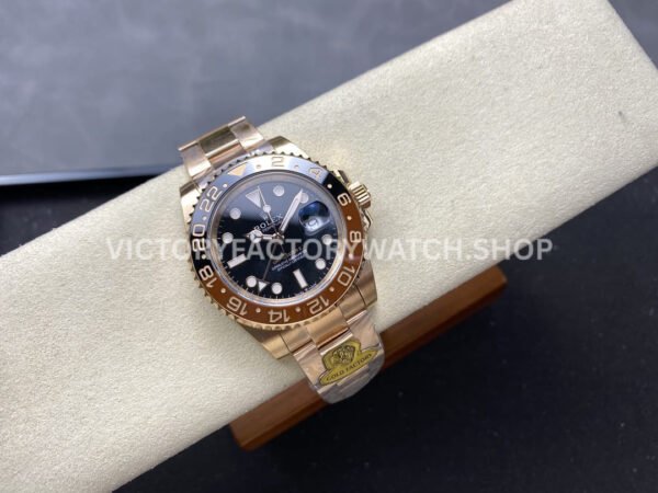 Gold Factory Rolex Rootbeer GMT-Master II 126715CHNR-0001 40mm Full Rose Gold Black Dial