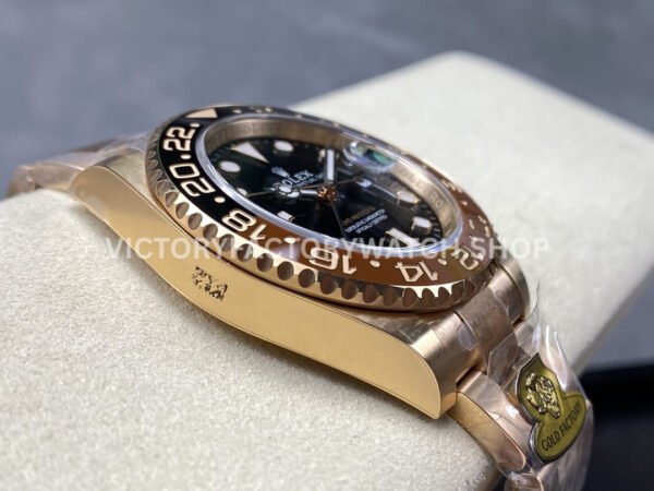 Gold Factory Rolex Rootbeer GMT-Master II 126715CHNR-0001 40mm Full Rose Gold Black Dial