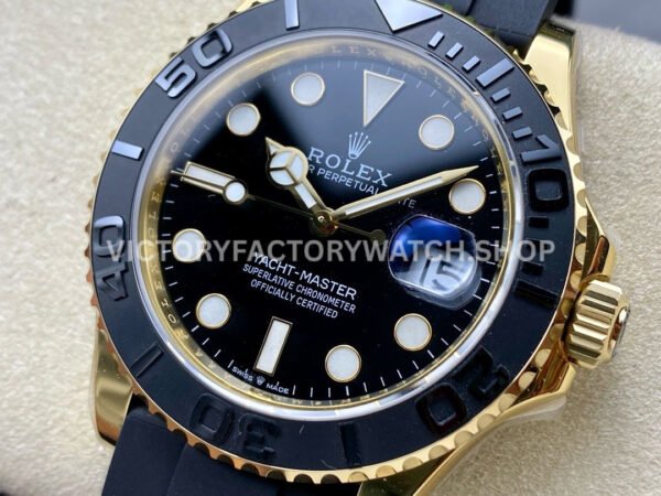 IPK Factory Rolex Yacht-Master 226658-0001 42mm Yellow Gold Oysterflex Black Dial