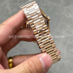 KF Factory Counterweight Rolex Day-Date 228235-0003 40mm Full Rose Gold Diamond Baguette Brown Dial
