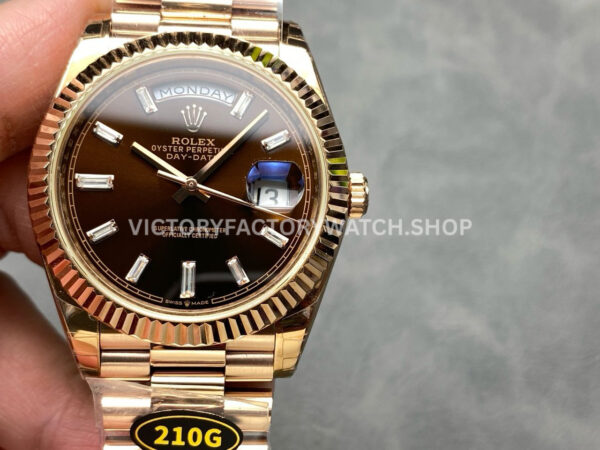 daydate baguette brown dial