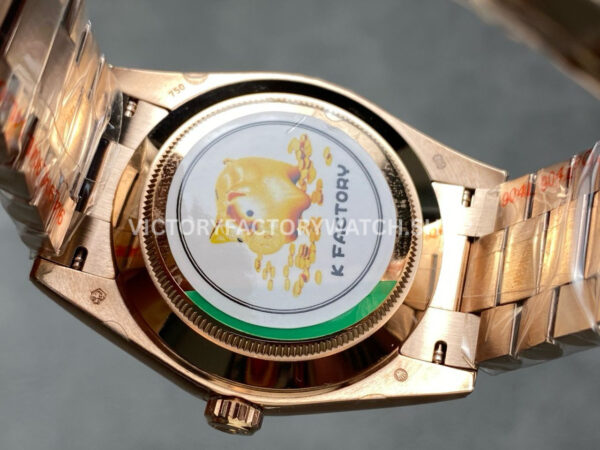 KF Factory Counterweight Rolex Day-Date 228235-0025 40mm Full Rose Gold Roman Numerals Green Dial