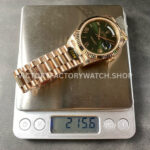 KF Factory Counterweight Rolex Day-Date 228235-0025 40mm Full Rose Gold Roman Numerals Green Dial