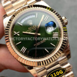 KF Factory Counterweight Rolex Day-Date 228235-0025 40mm Full Rose Gold Roman Numerals Green Dial
