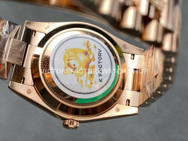 KF Factory Counterweight Rolex Day-Date 228235-0055 40mm Full Rose Gold Roman Numerals Slate Ombré Black Dial