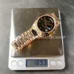 KF Factory Counterweight Rolex Day-Date 228235-0055 40mm Full Rose Gold Roman Numerals Slate Ombré Black Dial