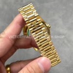 KF Factory Counterweight Rolex Day-Date 228238-0004 40mm Full Yellow Gold Diamond Baguette Black Dial