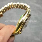 KF Factory Counterweight Rolex Day-Date 228238-0004 40mm Full Yellow Gold Diamond Baguette Black Dial