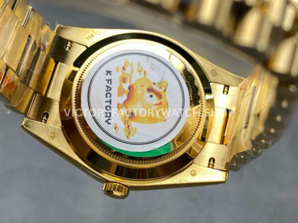 KF Factory Counterweight Rolex Day-Date 228238-0061 40mm Full Yellow Gold ( (9) KF Factory Counterweight Rolex Day-Date 228238-0061 40mm Full Yellow Gold Roman Numerals Slate Ombré Green Dial
