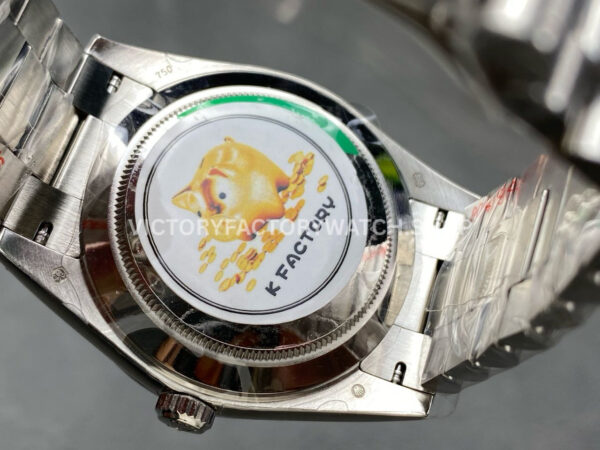 KF Factory Counterweight Rolex Day-Date 228239-0033 40mm Full White Gold Roman ( (11) KF Factory Counterweight Rolex Day-Date 228239-0033 40mm Full White Gold Roman Numerals Avocado Green Dial