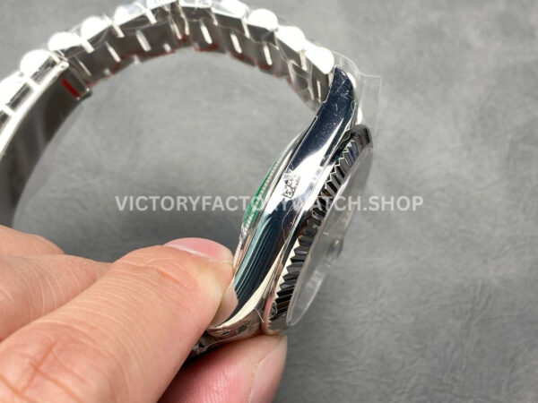 KF Factory Counterweight Rolex Day-Date 228239-0033 40mm Full White Gold Roman ( (6) KF Factory Counterweight Rolex Day-Date 228239-0033 40mm Full White Gold Roman Numerals Avocado Green Dial