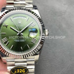 KF Factory Counterweight Rolex Day-Date 228239-0033 40mm Full White Gold Roman ( (7) KF Day Date 228239 avocado green dial