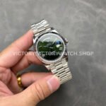 KF Factory Counterweight Rolex Day-Date 228239-0033 40mm Full White Gold Roman Numerals Dark Green Dial