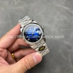 KF Factory Counterweight Rolex Day-Date 228239-0076 40mm Full White Gold Roman Numerals Slate Ombré Blue Dial