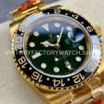 KF Factory Rolex GMT-Master II 116718LN 40mm Full Yellow Gold Green Dial