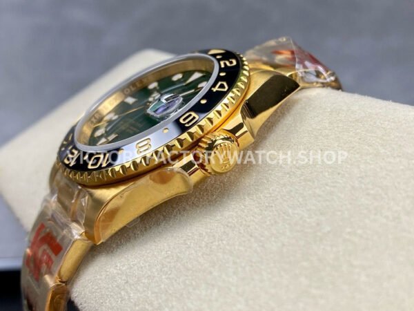 KF Factory Rolex GMT-Master II 116718LN 40mm Full Yellow Gold Green Dial