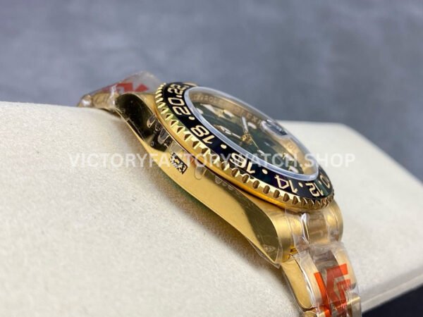 KF Factory Rolex GMT-Master II 116718LN 40mm Full Yellow Gold Green Dial