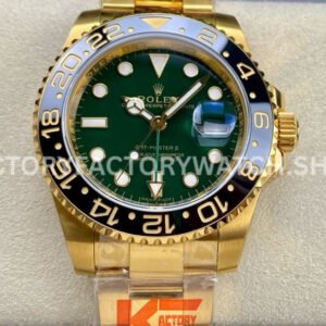 KF Factory Rolex GMT-Master II 116718LN 40mm Full Gold Green Dial (5) KF GMT Master II 116718LN green dial gold