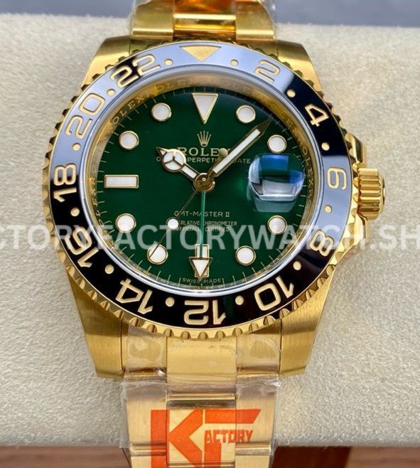 KF GMT Master II 116718LN green dial gold