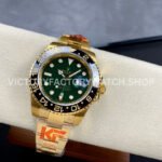 KF Factory Rolex GMT-Master II 116718LN 40mm Full Yellow Gold Green Dial