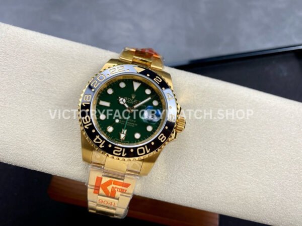 KF Factory Rolex GMT-Master II 116718LN 40mm Full Yellow Gold Green Dial