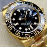 KF Factory Rolex GMT-Master II 116718LN 40mm Full Yellow Gold Black Dial