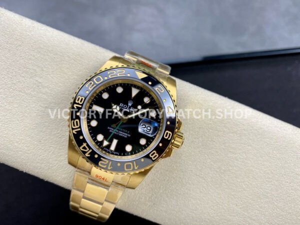 KF Factory Rolex GMT-Master II 116718LN 40mm Full Yellow Gold Black Dial