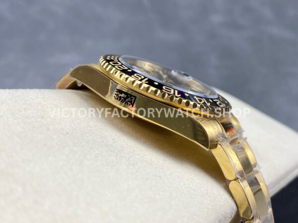 KF Factory Rolex GMT-Master II 116718LN 40mm Full Yellow Gold Black Dial