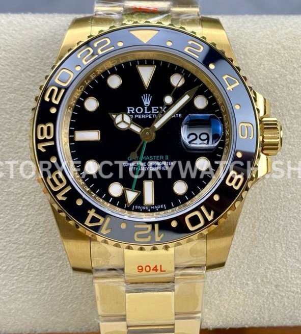 KF GMT Master II 116718LN black dial gold
