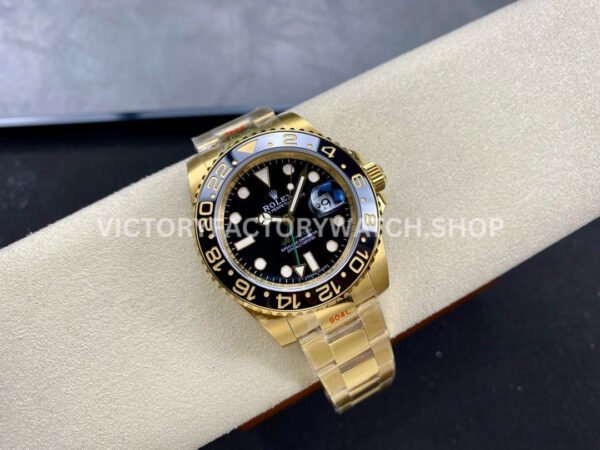 KF Factory Rolex GMT-Master II 116718LN 40mm Full Yellow Gold Black Dial