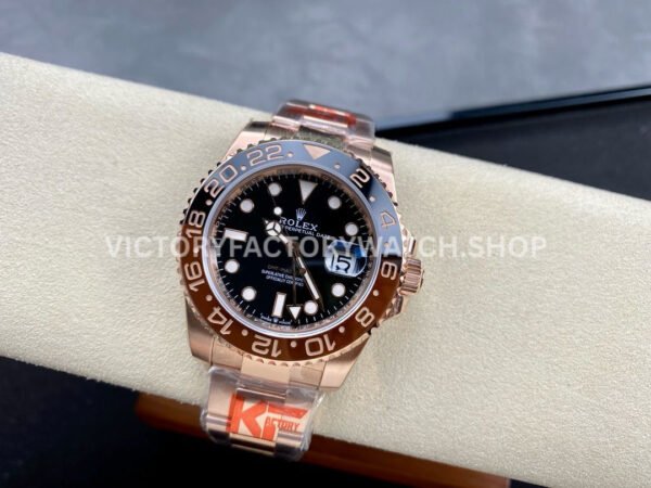 KF Factory Rolex GMT-Master II 126715CHNR 40mm Full Rose Gold Black Dial